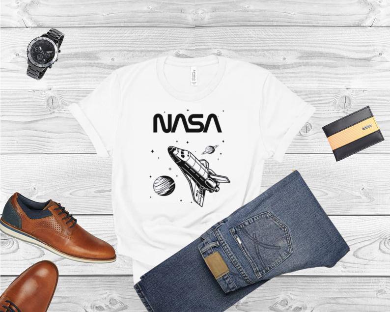 NASA Space Shuttle Saturn Planet Worm Logo Shirt