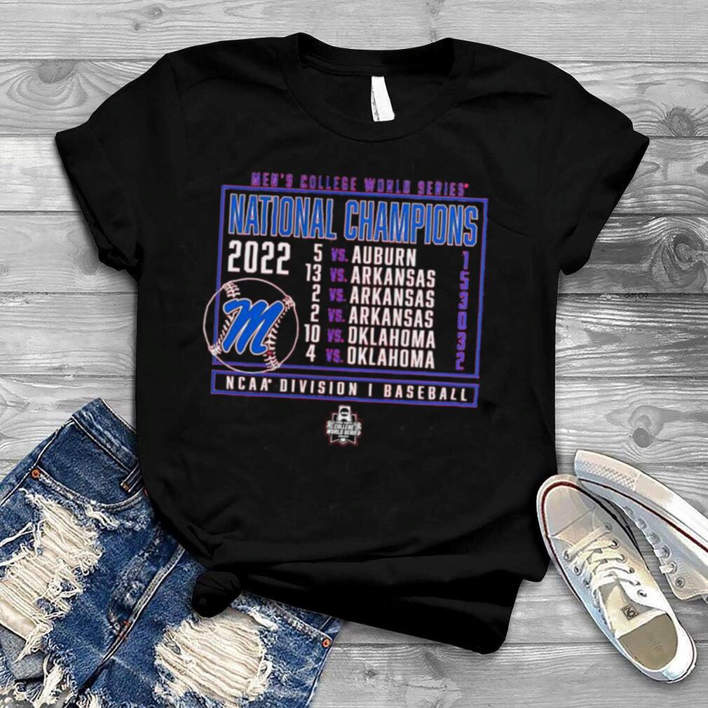 Ole Miss Rebels 2022 NCAA Men’s Baseball College World Series Champions Signal Schedule T Shirt