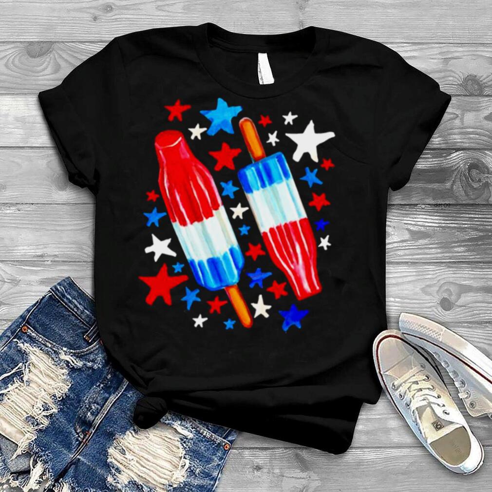 Patriotic Rocket Pop And Stars Pattern T Shirt