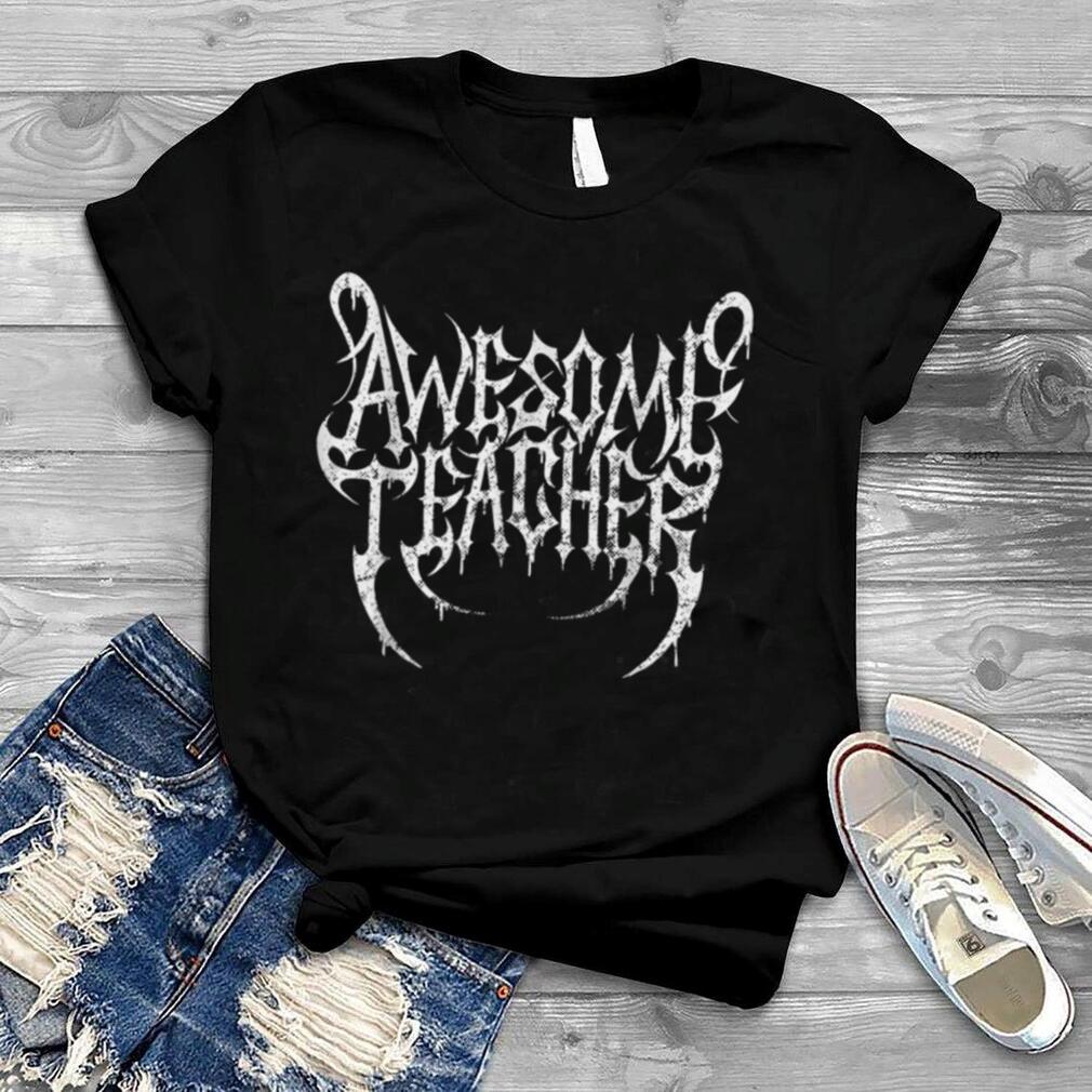 ROCK STAR teacher distressed Death METAL logo T Shirt