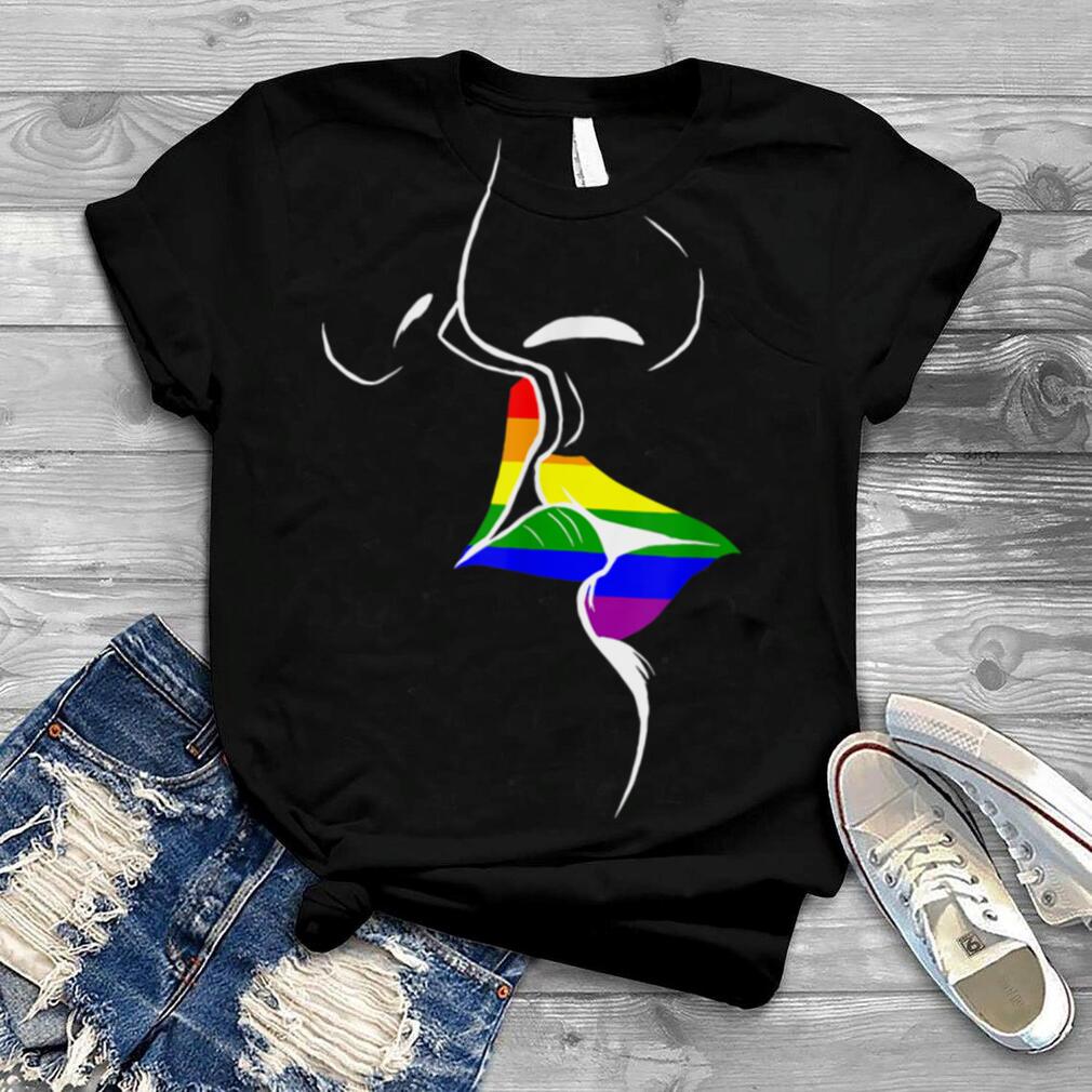 Rainbow Kiss Mouth Lips Lesbian Gay Pride LGBT T Shirt
