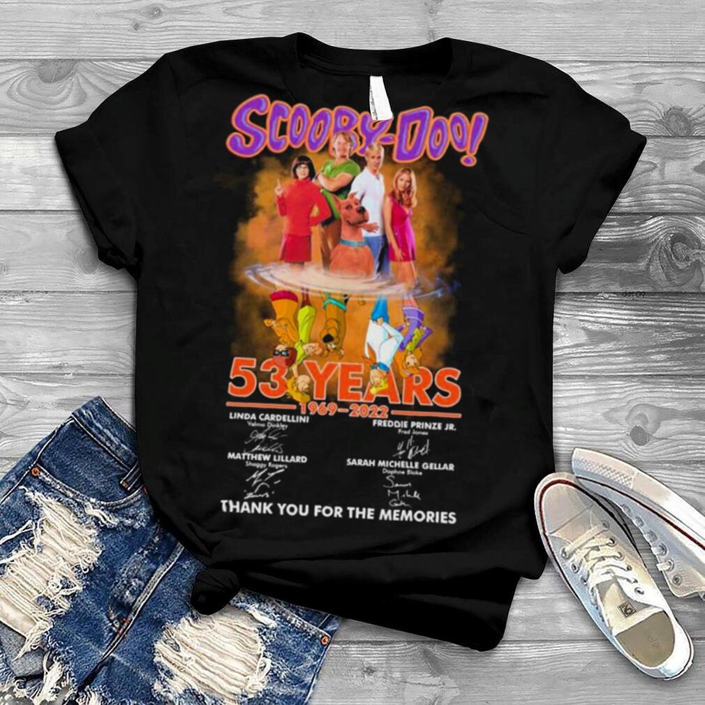 Scooby Doo Water Reflection 53 Years 1969 2022 Signatures Thank You For The Memories Shirt