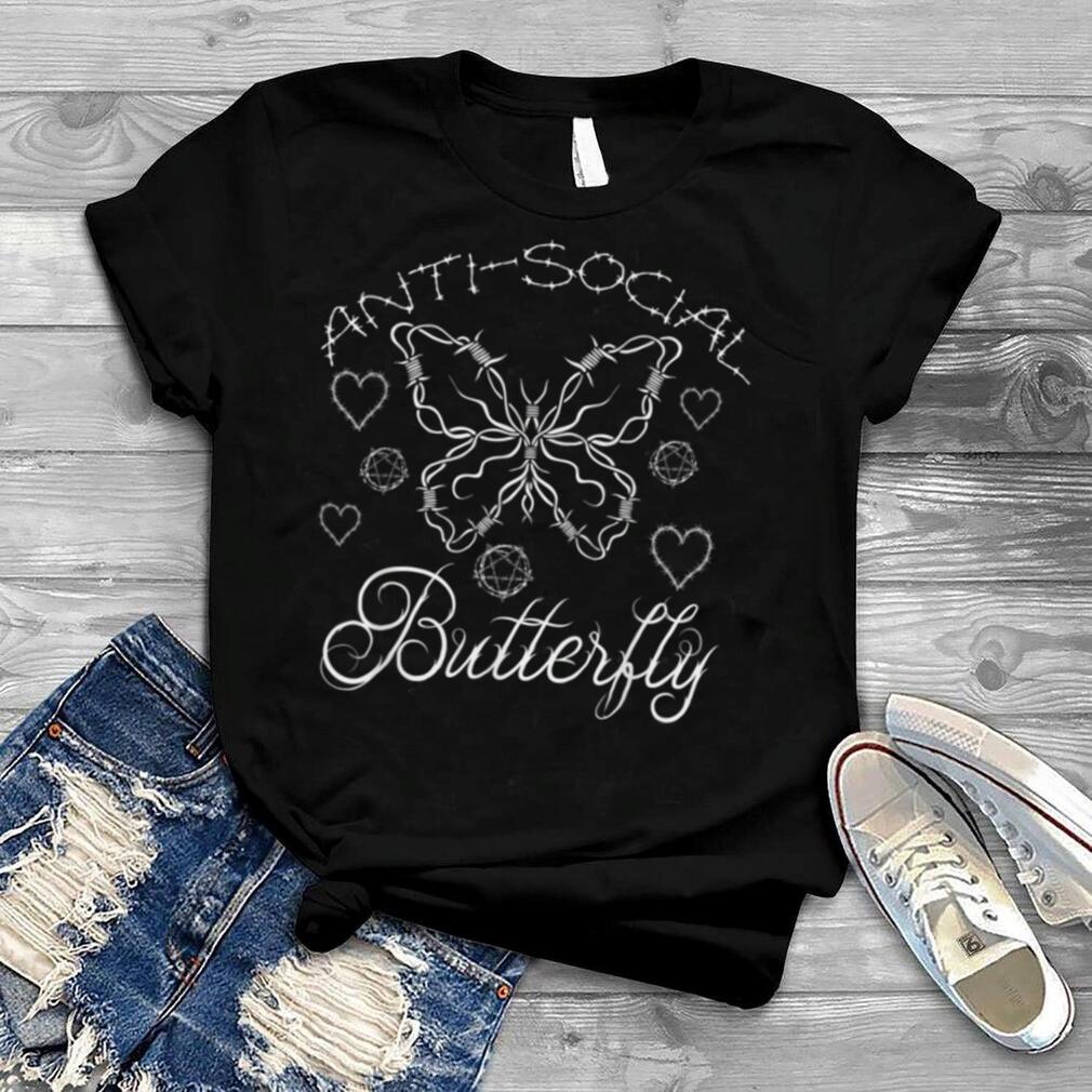 Solitude Introvert Barbed Wire Antisocial Butterfly Gothic T Shirt