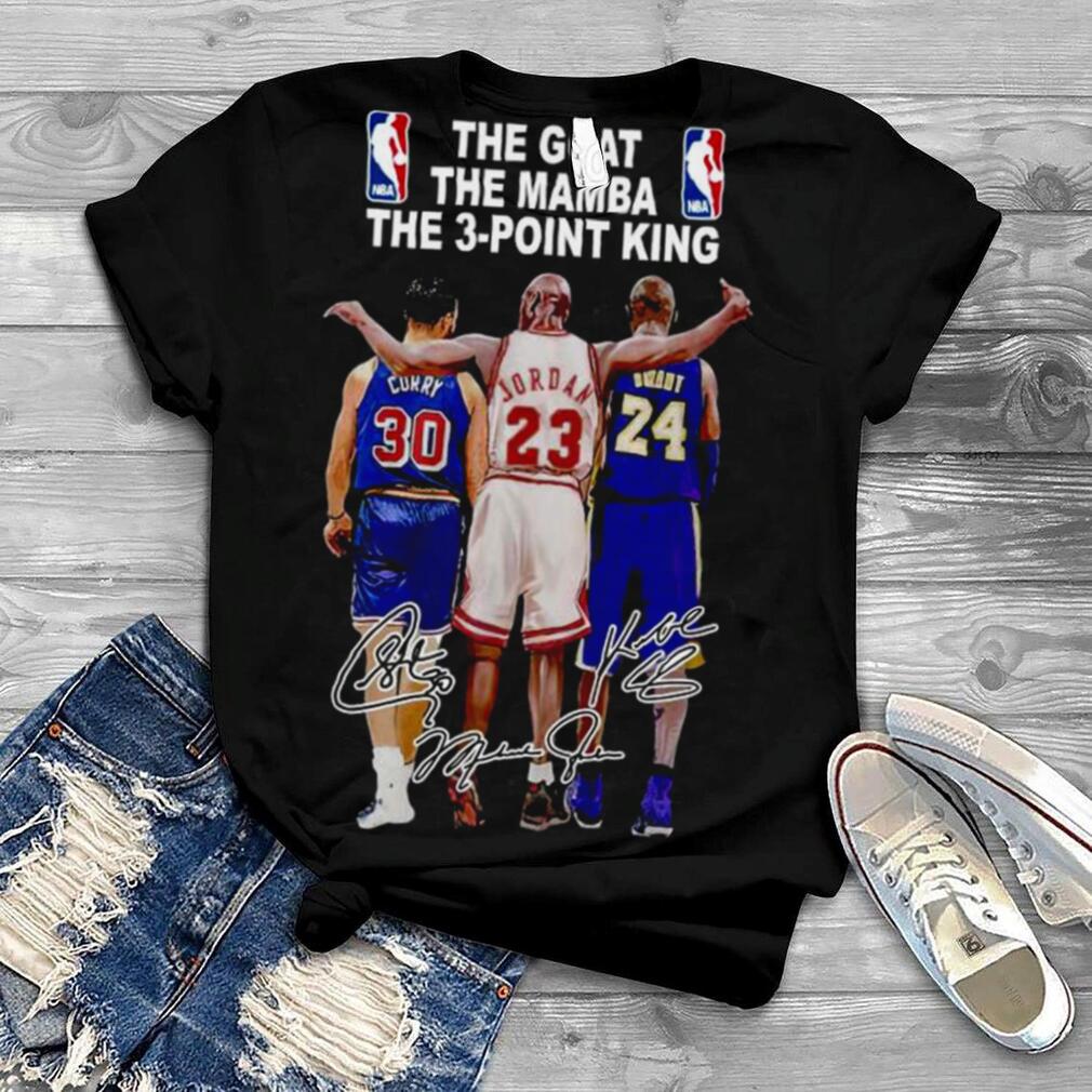 Stephen Curry 4x Nba Champion 2x Nba The Goat The Mamba The 3 point King Cury Jordan And Bryant Signature Shirt Kobe Bryant Asg Mvp Wcf Mvp Finals Mvp Shirt