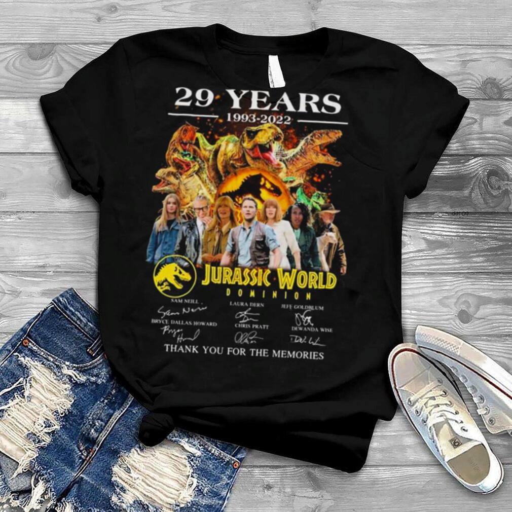 The Jurassic World Dominion 29 Years Anniversary 1993 2023 Signatures Shirt