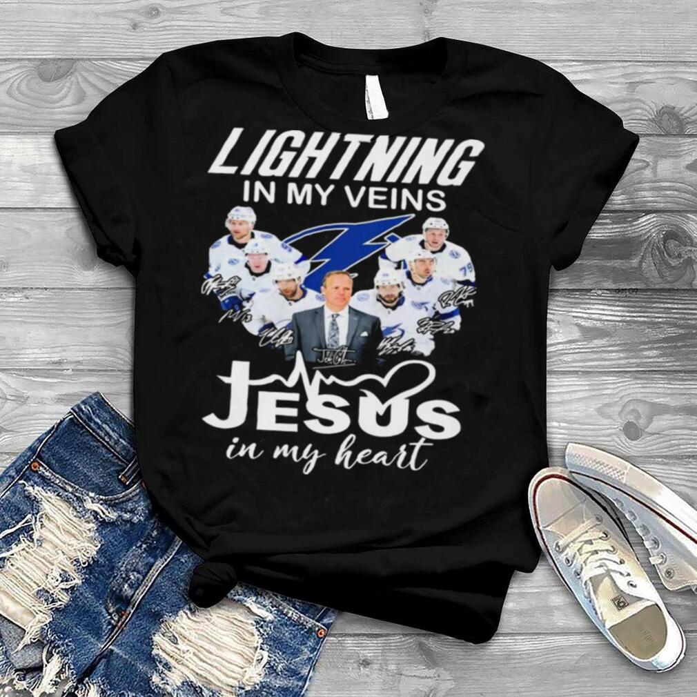 The Lightning Team In My Veins Jesus In My Hearts Signatures Shirt