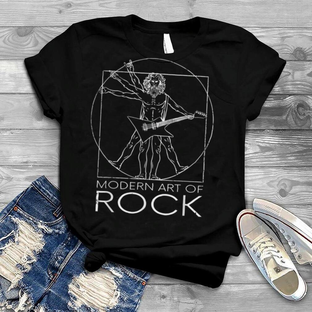 Vitruvian Hard Rock Guitar Player I Modern Art Of Rock T Shirt