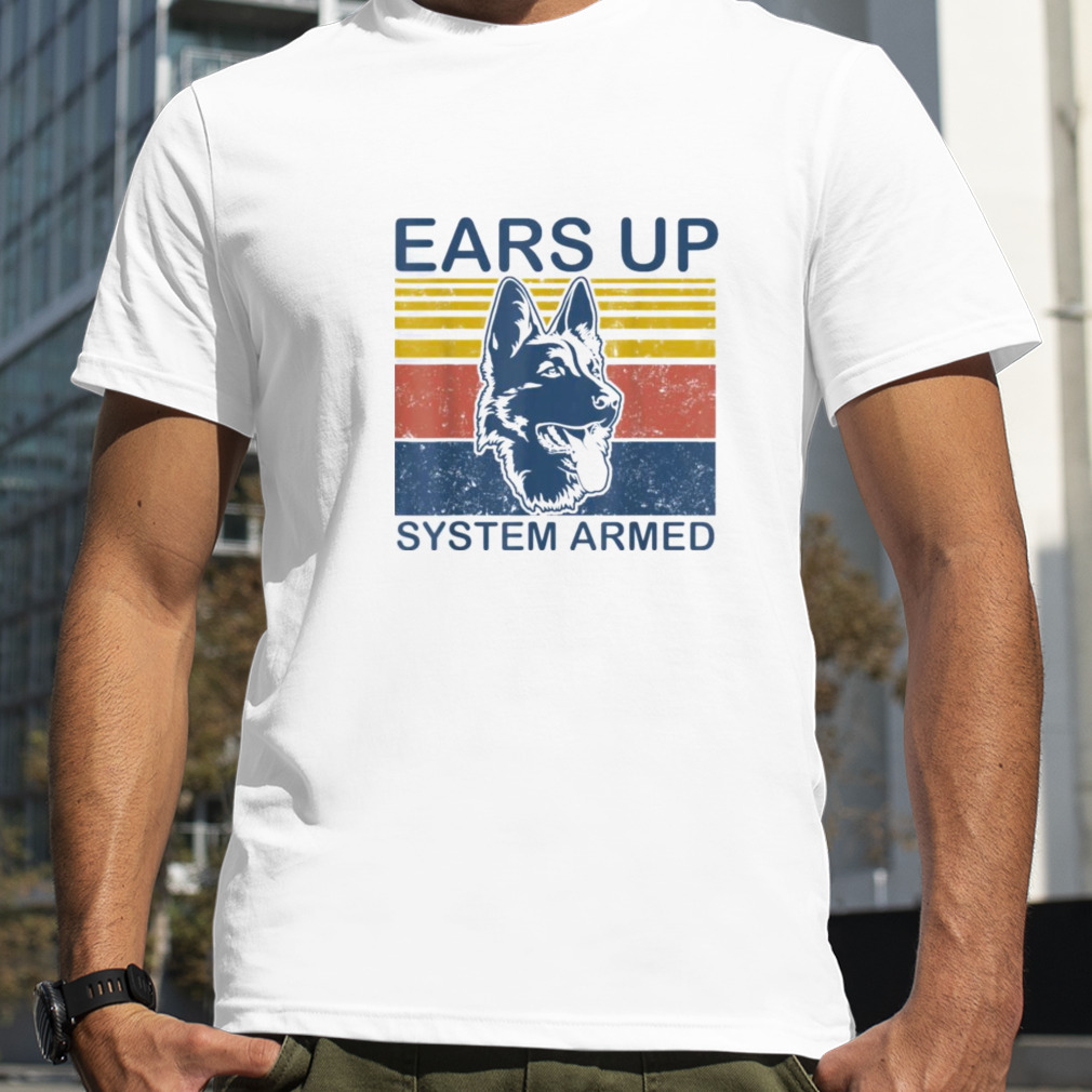 Ears Up System Armed Dog T Shirt