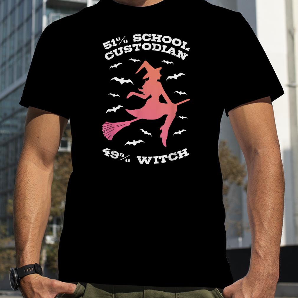 Halloween Witch & School Custodian T Shirt
