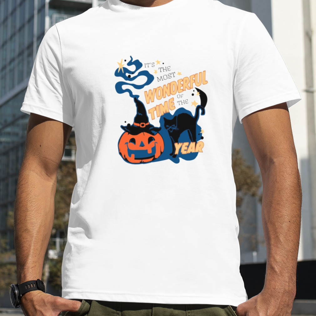 It’s The Most Wonderful Time Of The Year Halloween Black Cat Pumpkin Spooky Season shirt