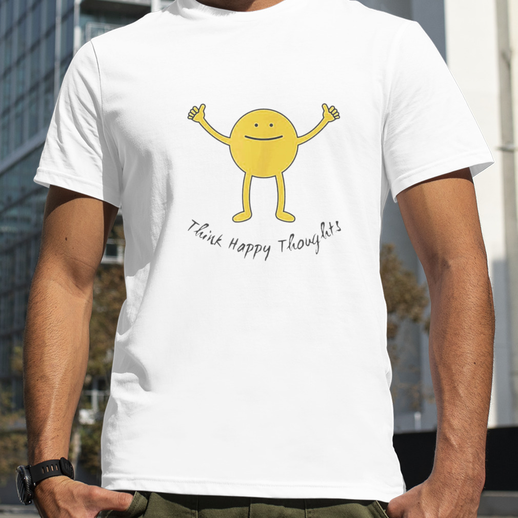 Think Happy Thoughts Cute Yellow Smile Face Motivation shirt