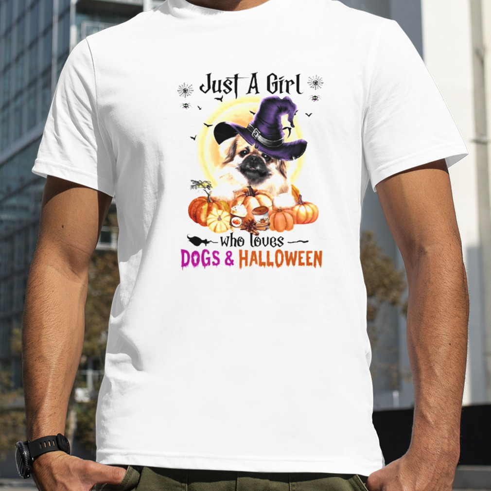 Tibetan Spaniel Just A Girl Who Loves Dogs And Halloween Shirt