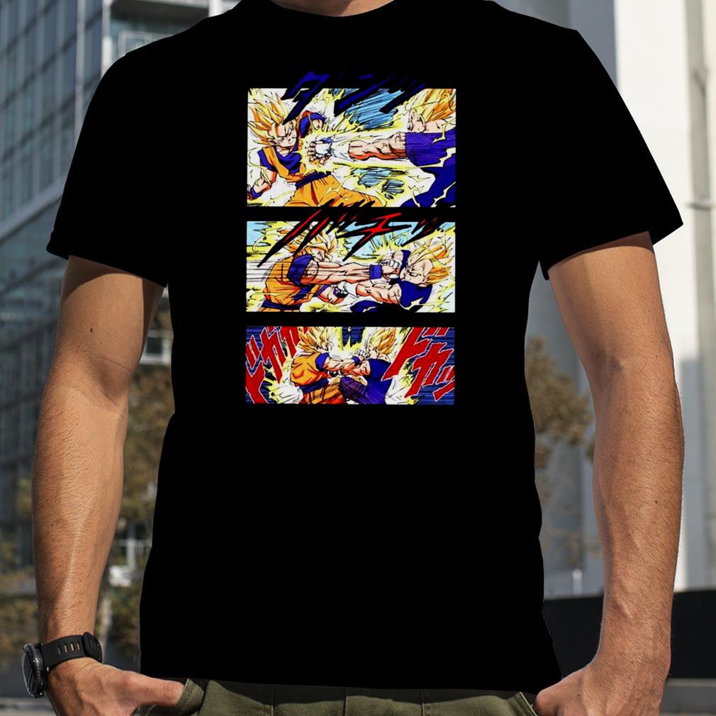 Comic Art Goku Vs Majin Vegeta Manga Page shirt