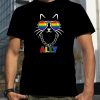 Funny LGBT Ally Cat Rainbow Gay Pride Sunglasses T Shirt