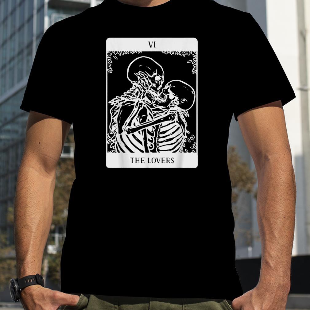 Funny Skeleton Couple The Lovers Tarot Card Valentines Day T Shirt