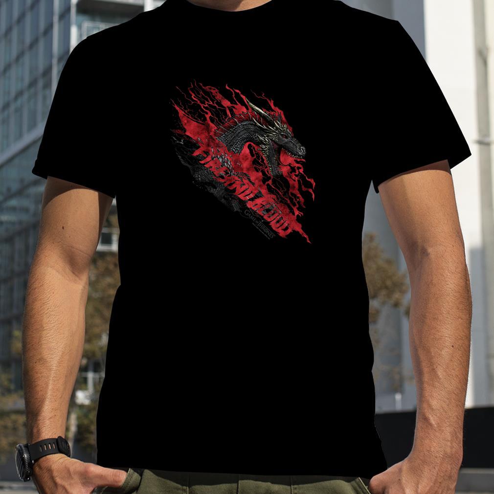 Game Of Thrones Fire And Blood Dragon Head Poster T Shirt