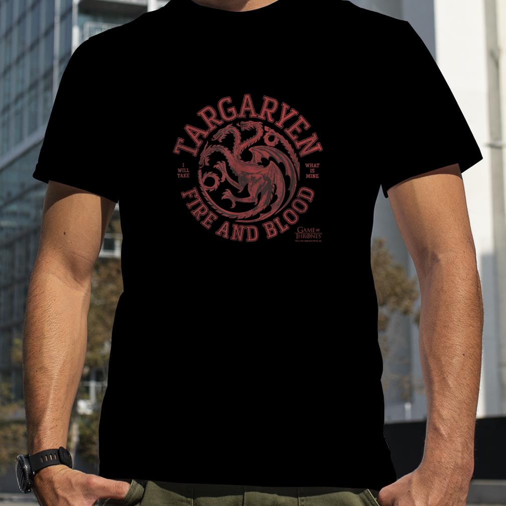Game Of Thrones Targaryen Fire And Blood Dragon Logo T Shirt