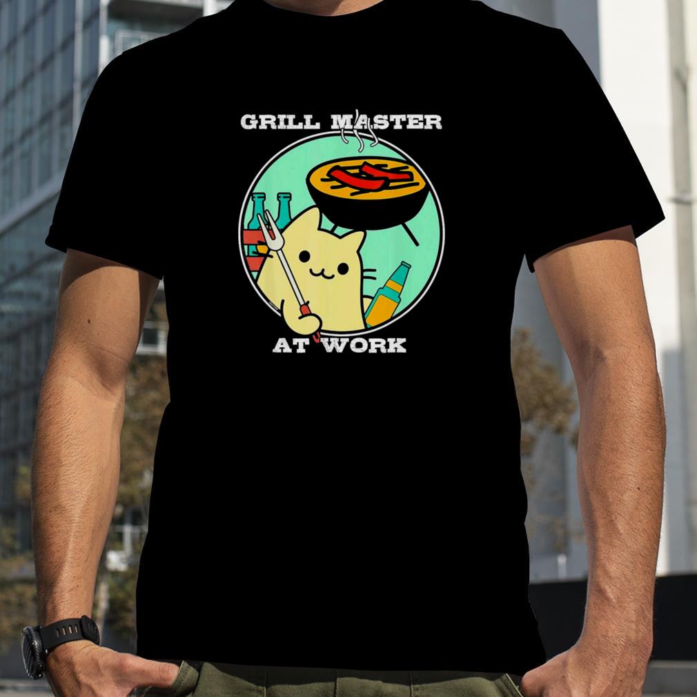 Grill BBQ Camping Master Chef Working Cat T Shirt