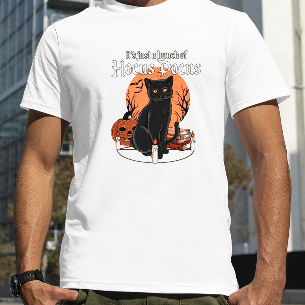 Just a Bunch of Hocus Pocus Black Cat Halloween T Shirt