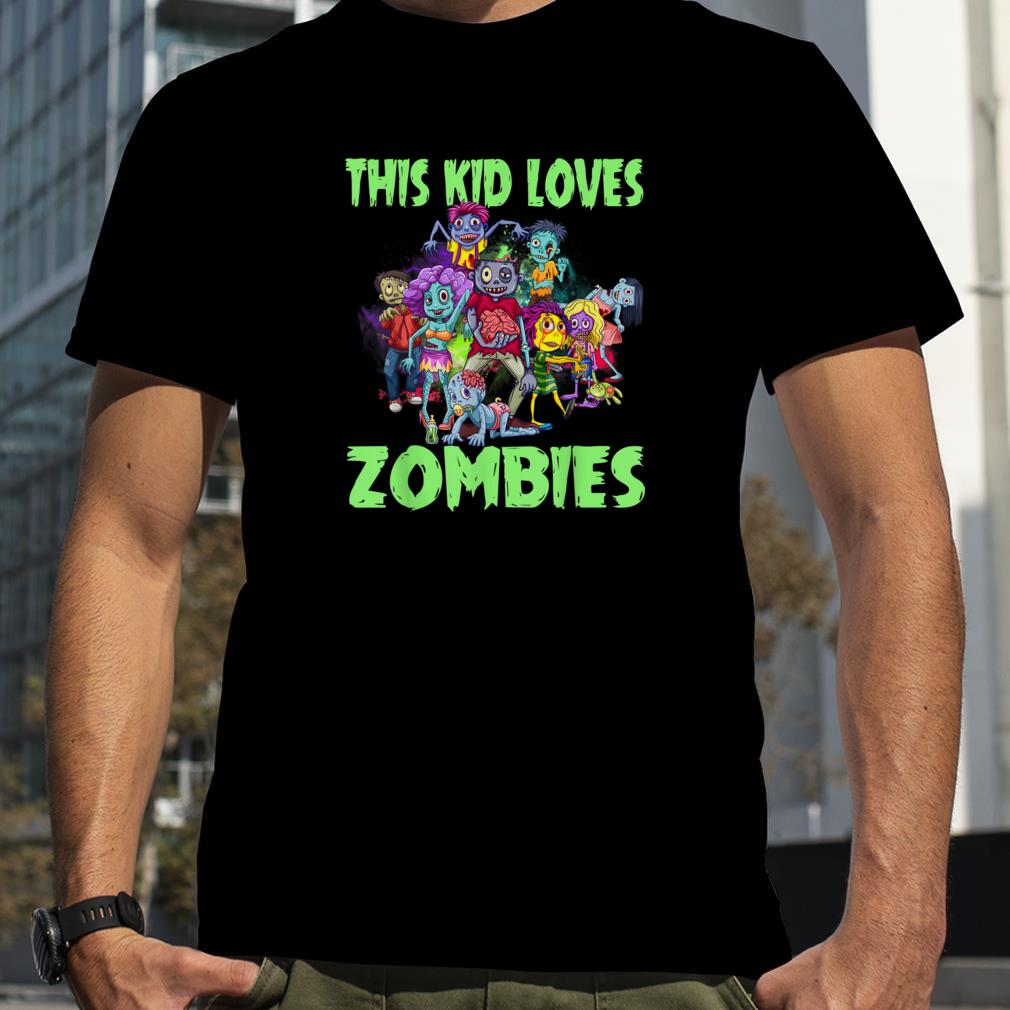 Kid Loves Zombies Funny Zombie Halloween Boy Girl Men Women T Shirt