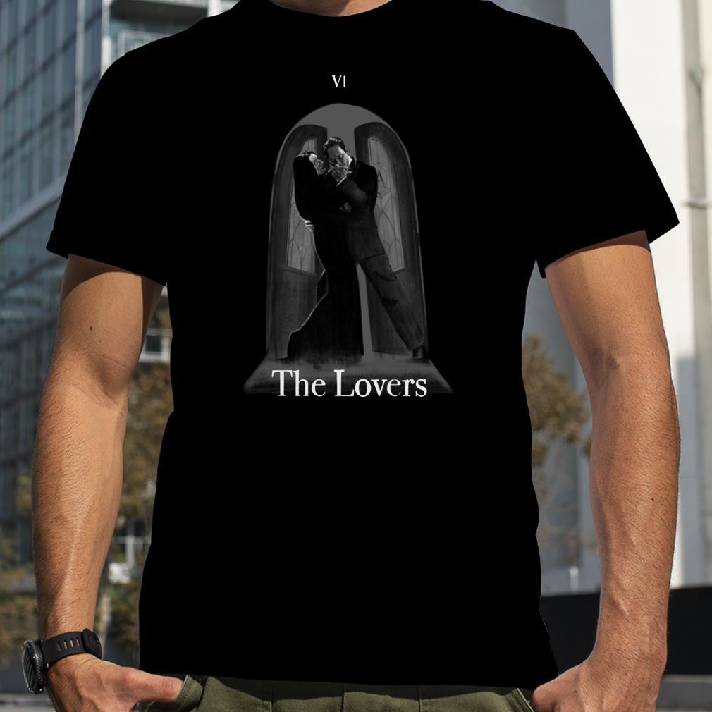 Nerdy Tarot Cards Vi The Lovers Morticia & Gomez Addams shirt