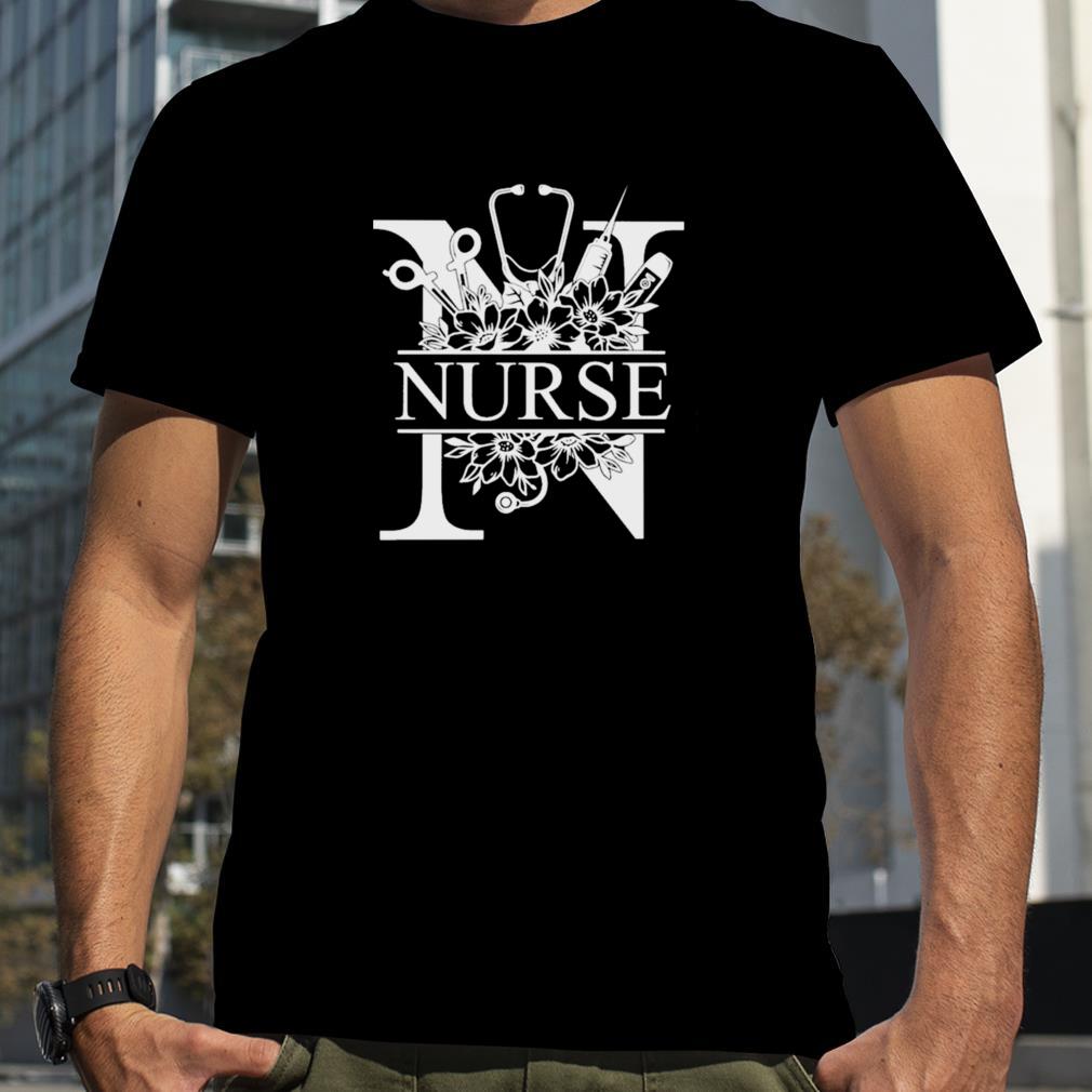 Nurse Split Floral Frame Nurse Shirt