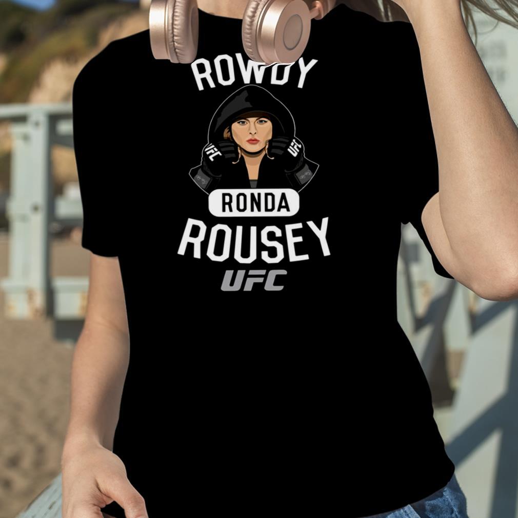 UFC Youth Size Large Black Rowdy Ronda Rousey MMA Short Sleeve Graphic T Shirt 