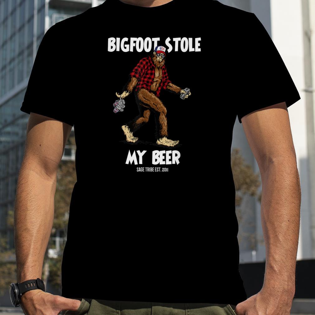 Sage Tribe Bigfoot Stole My Beer T Shirt
