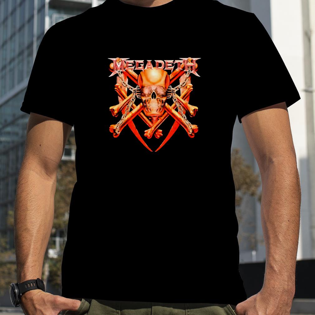 Skeleaton Logos Gold Megadeth shirt