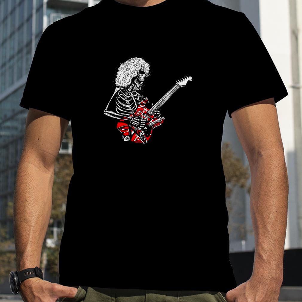 badminton acuut as Skeleton Van Halen Guitarist Eddie Van Halen shirt