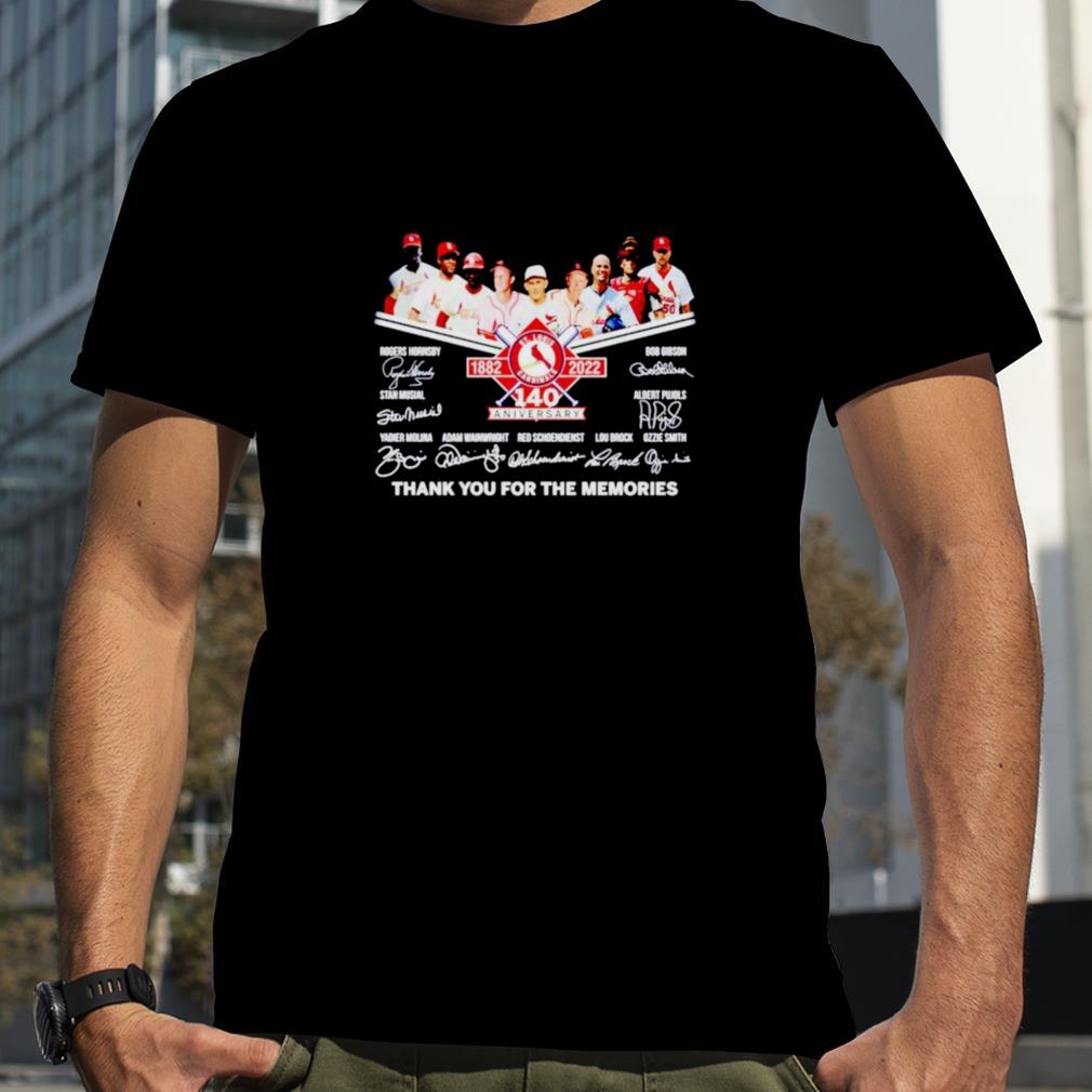 St Louis Cardinals 1882 2022 140 anniversary thank you for the memories signatures shirt