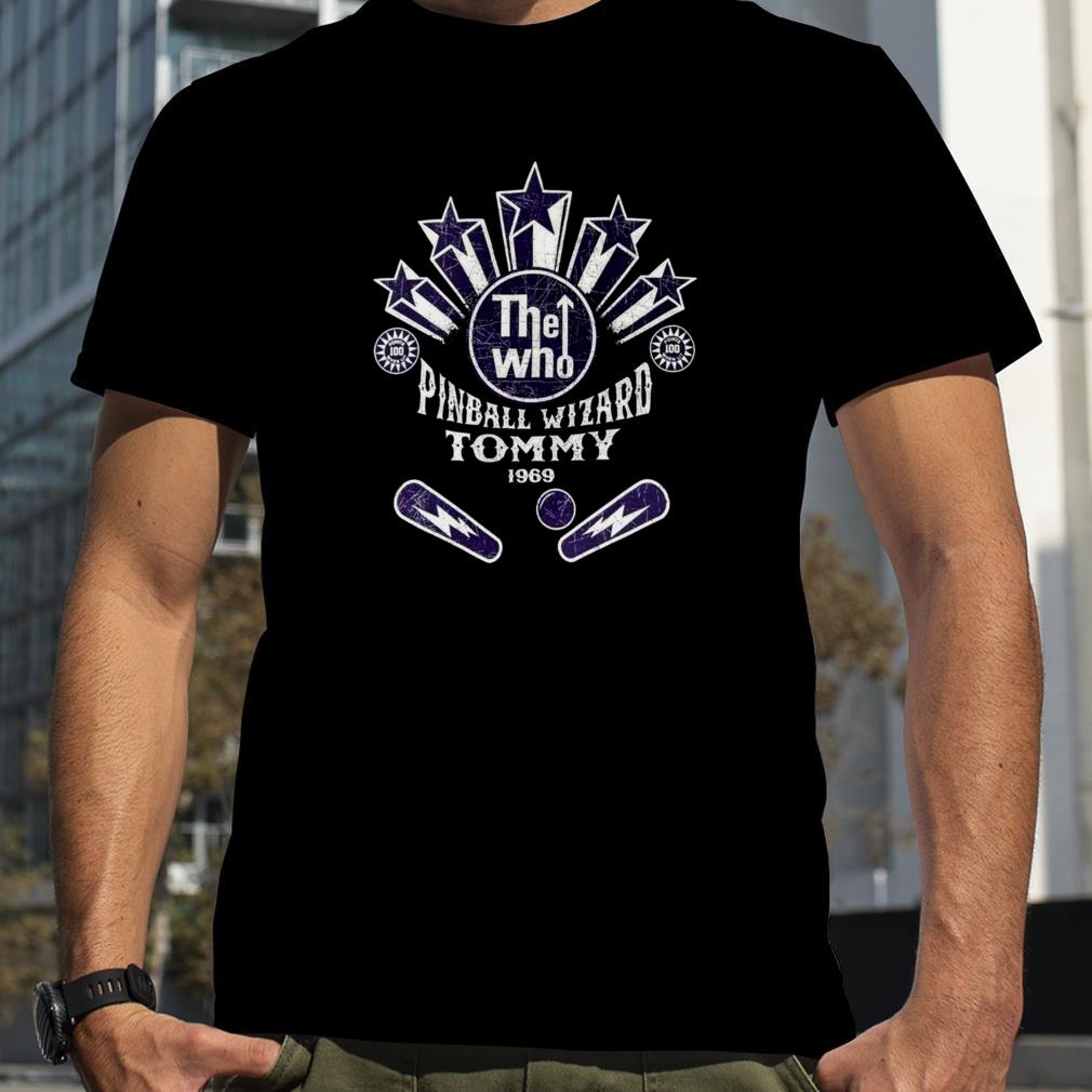The Who Pinball Wizard Psychedelic Logo Black 100 shirt