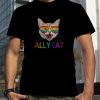 Womens LGBTQ Ally Cat Gay Pride Rainbow Flag Cat Kitten T Shirt