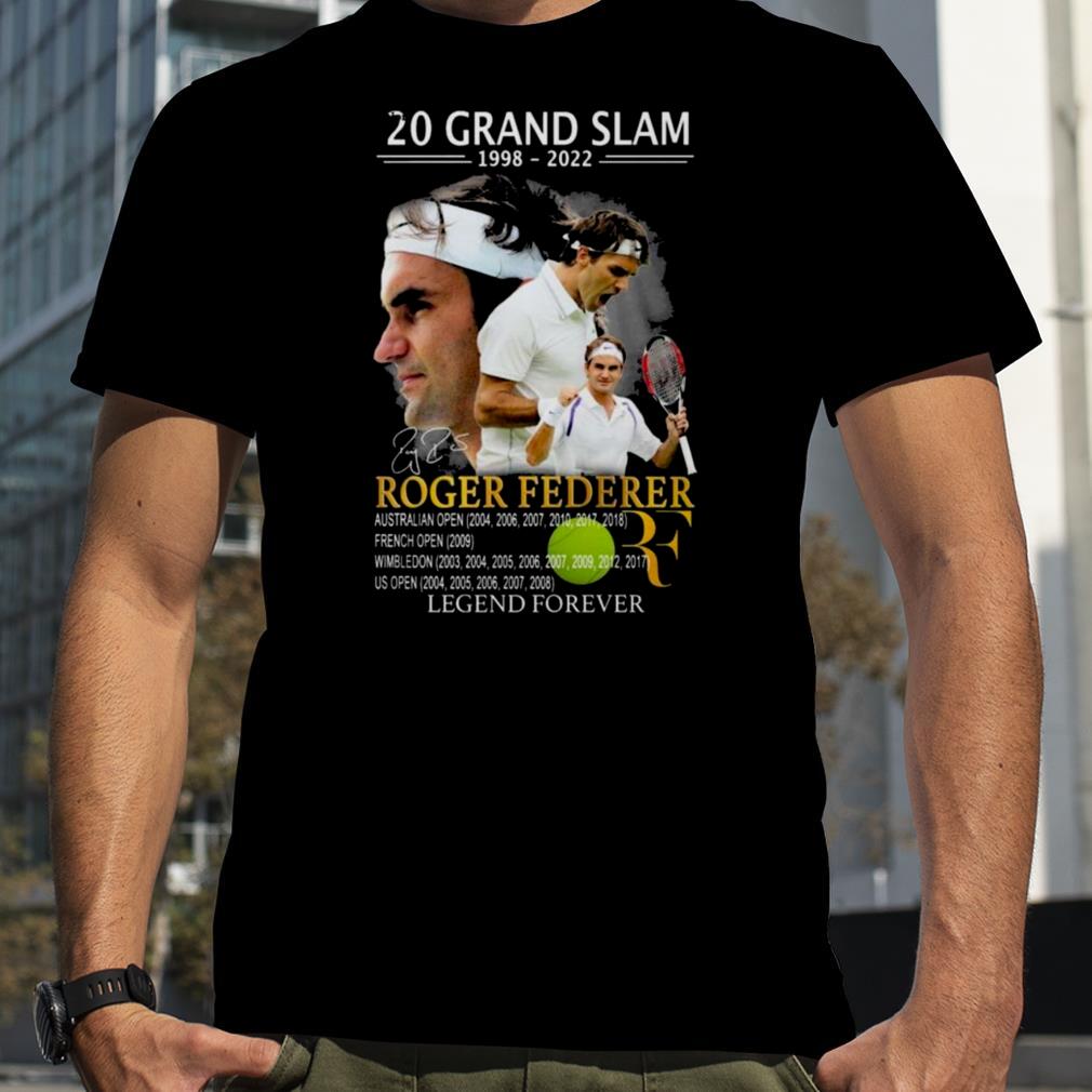 20 Grand Slam 1998 2022 Roger Federer Legend forever signature shirt