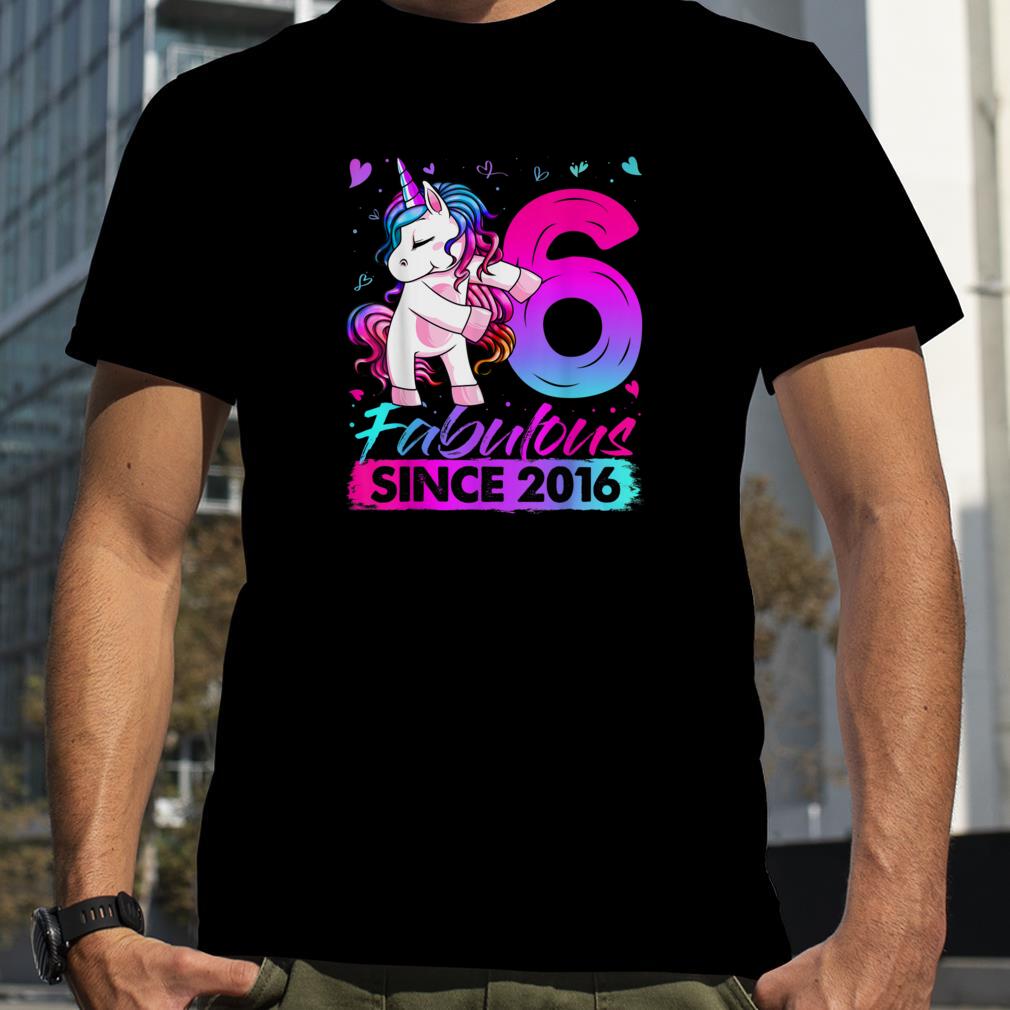 6 Years Old Unicorn Flossing 6th Birthday Girl Unicorn Party T Shirt