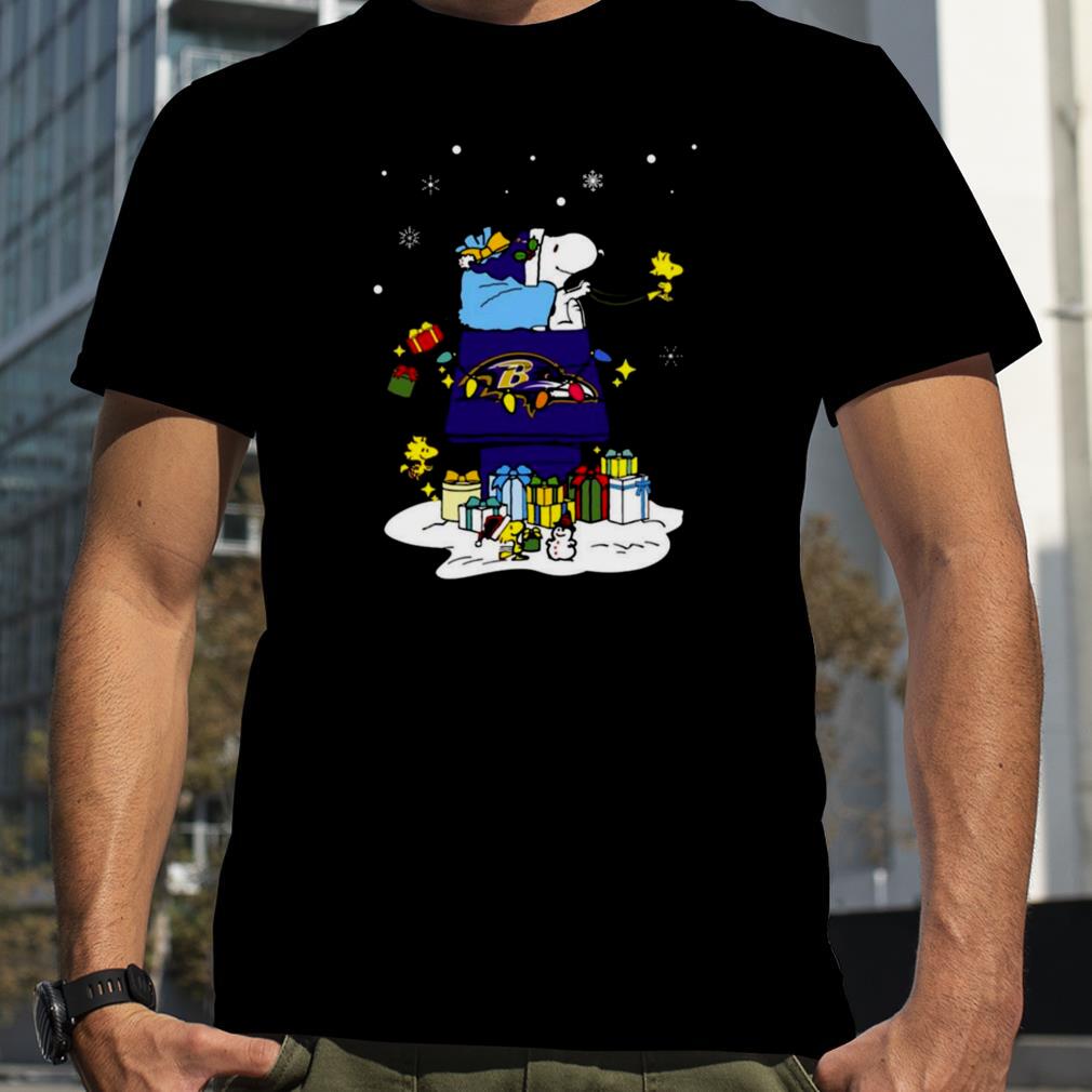 Baltimore Ravens Santa Snoopy Wish You A Merry Christmas 2022 Shirt