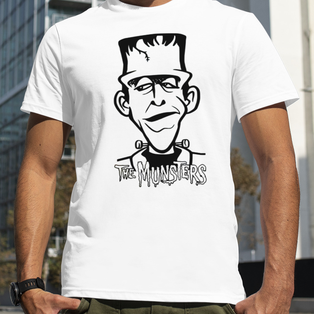 Black And White Art Herman Munster Cartoon Outline shirt