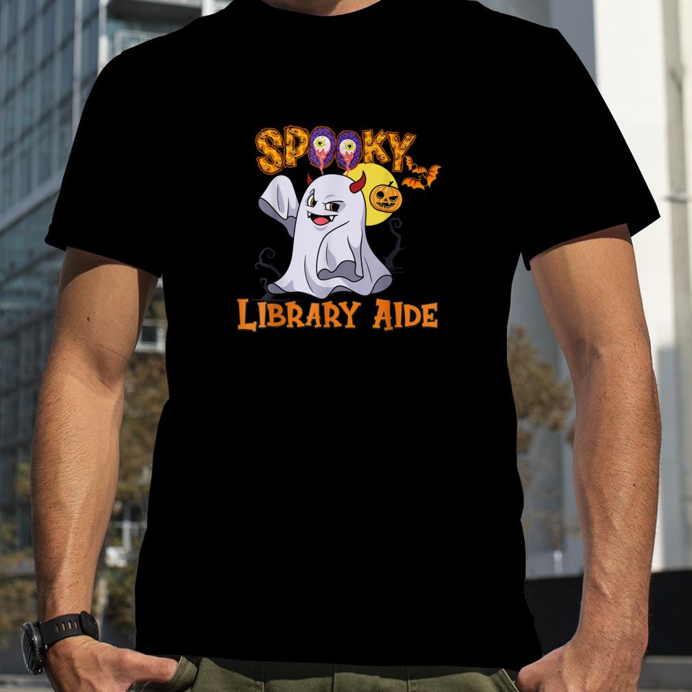 Boo Halloween Costume Spooky Library Aide Funny T Shirt