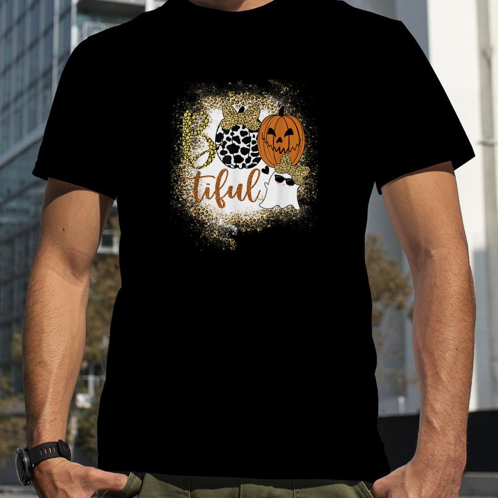 Bootiful Halloween Shirt, Pumpkin Halloween Leopard T Shirt