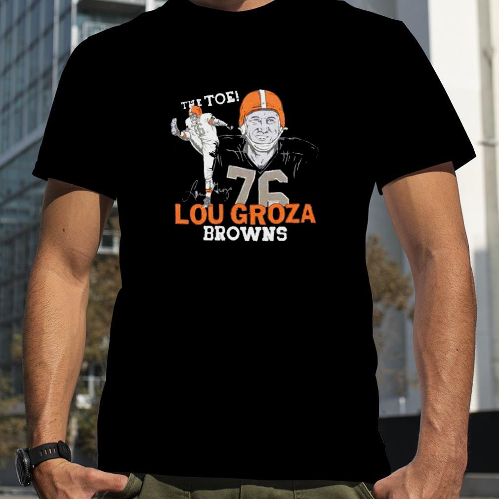 Browns Lou Groza signature T shirt