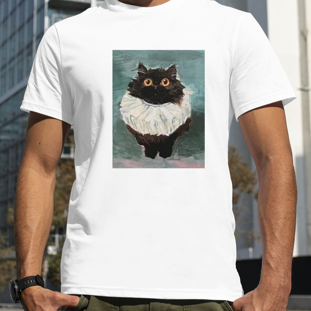 Cat Kitten Black Cat Elizabethan Ruffle Rebeccasalinasart Friendly Noodles shirt