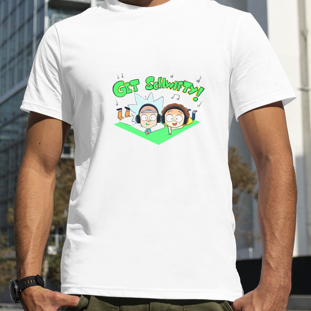 Cute Chibi Rick And Morty Listing To Music Get Schwifty shirt