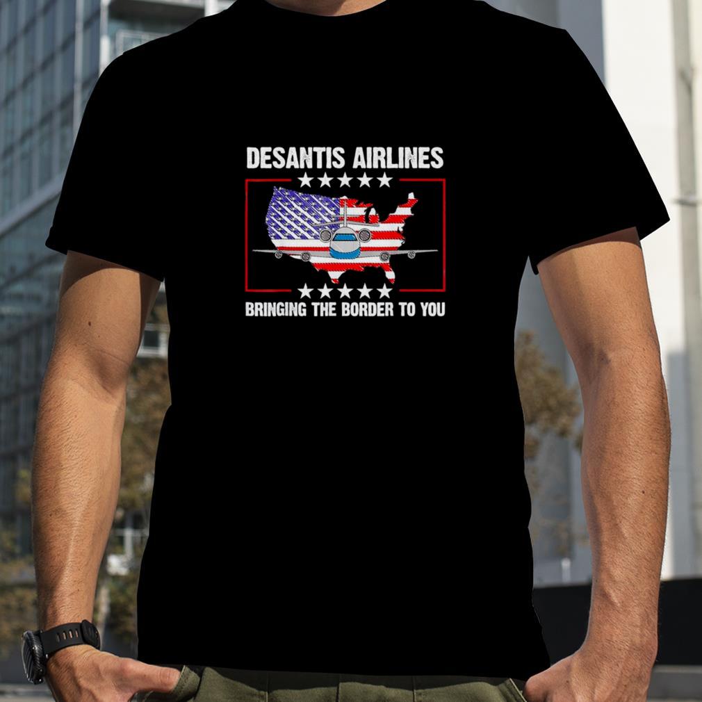 DeSantis Airlines Political Usa Flag T Shirt