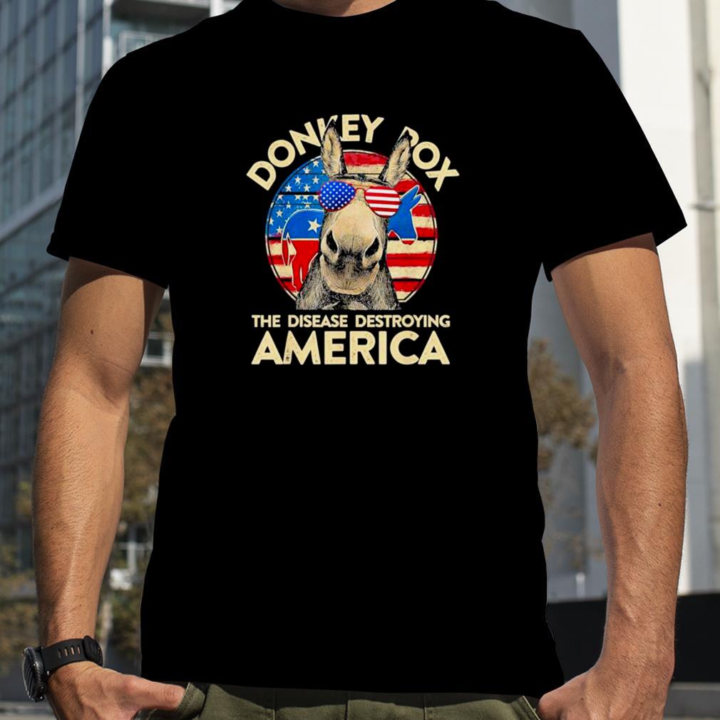Donkey pox the disease destroying america flag 2022 shirt