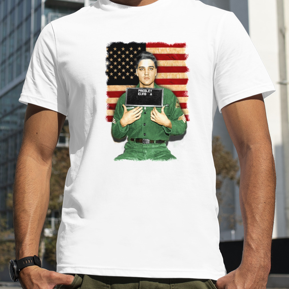 Elvis Mugshot Elvis Army In Color shirt