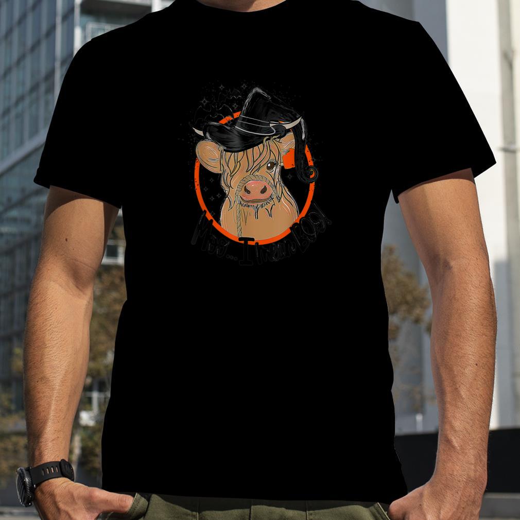 Funny Cow Witch Halloween Moo I Mean Boo T Shirt