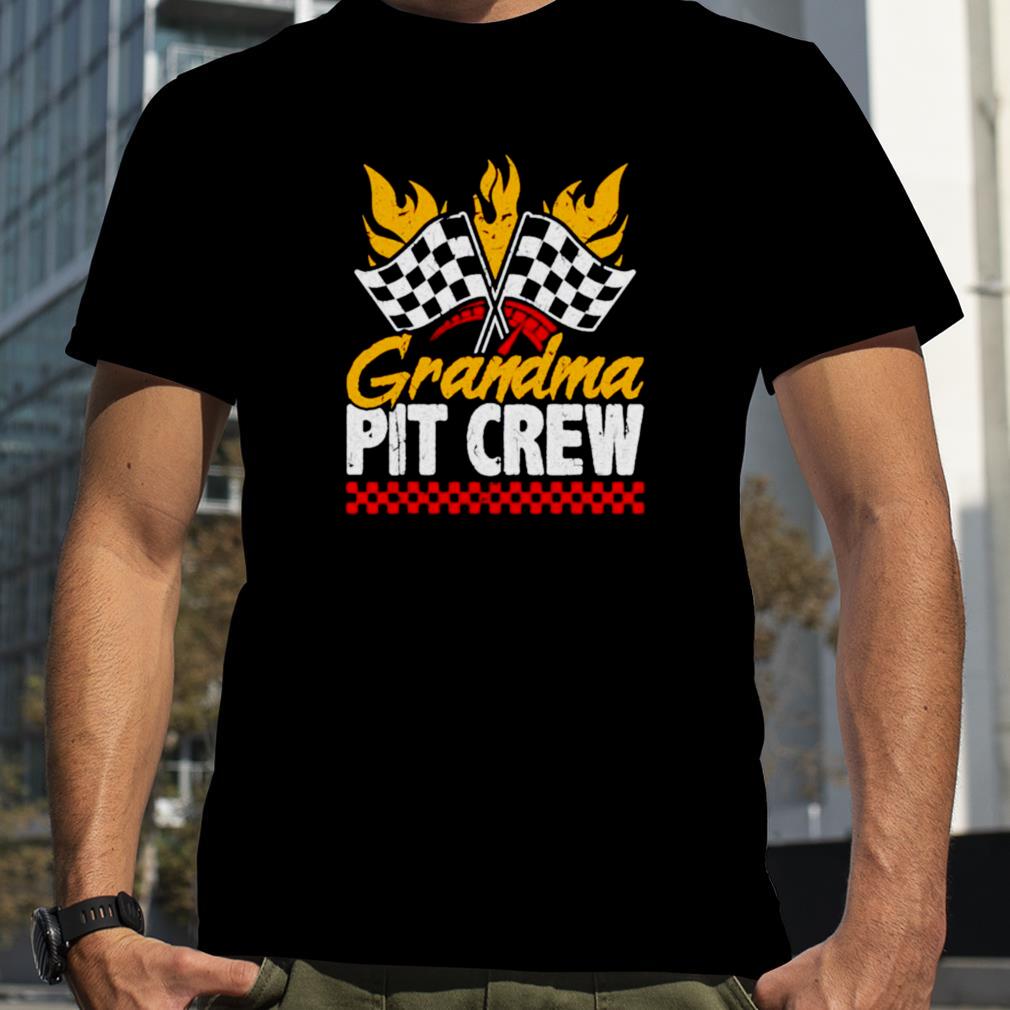 Grandma pit crew race car themed party racing shirt