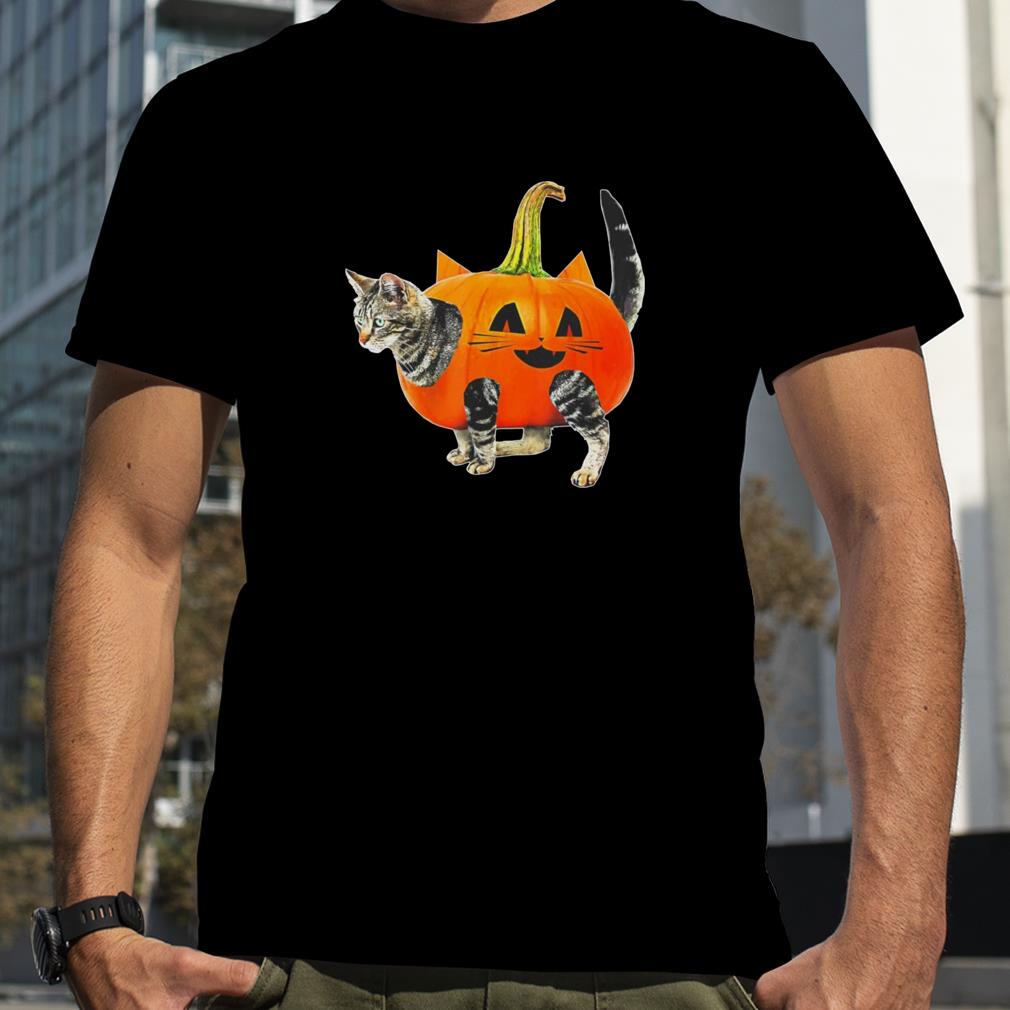 Halloween Jack O Lantern Pumpkin Cat Shirt