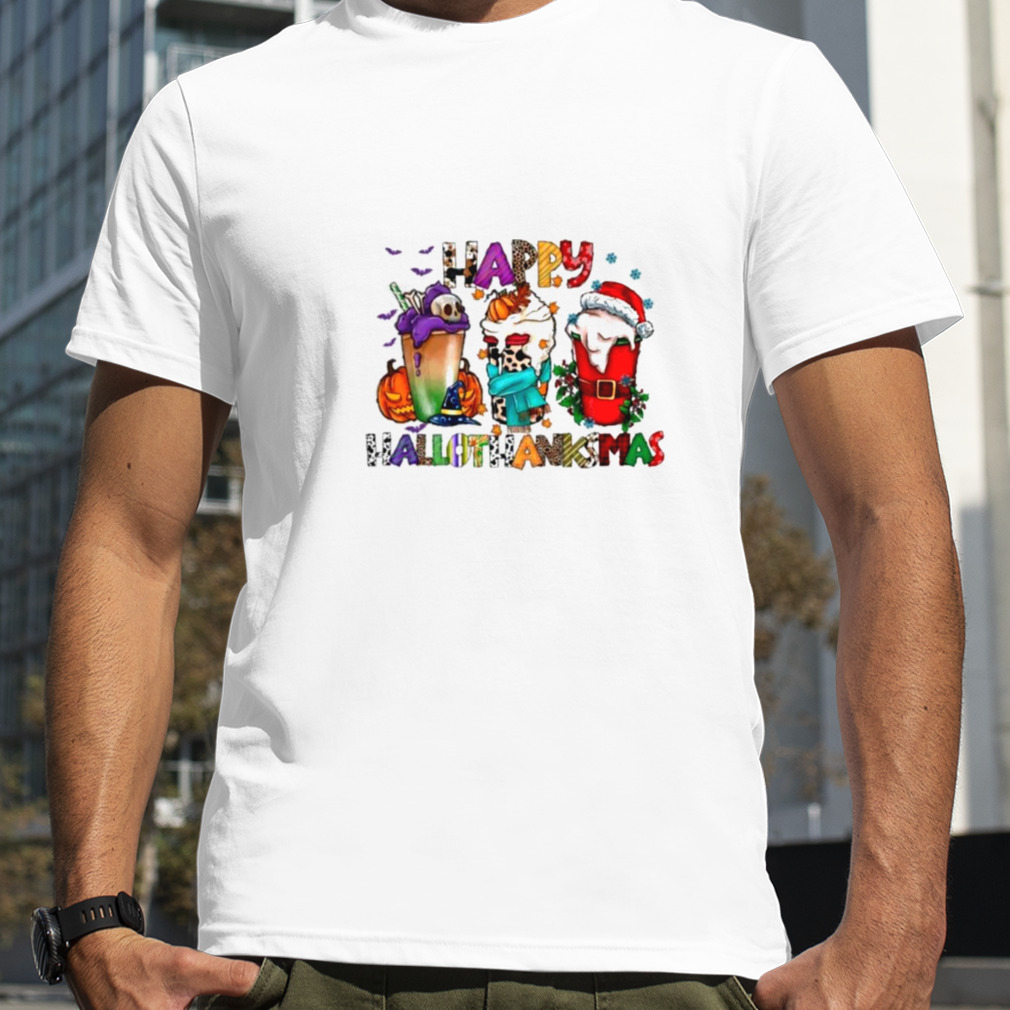 Happy Hallothanksmas Fall Coffee Happy Halloween 2022 T Shirt