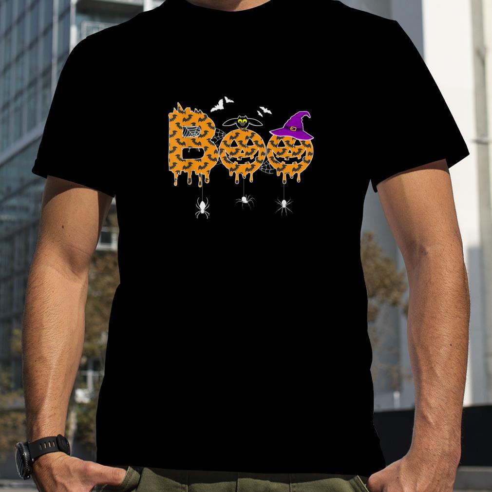 Happy Halloween Boo Spiders And Witch Hat Halloween Boo T Shirt